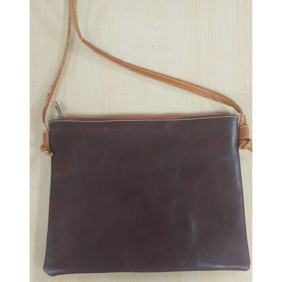 Rosme Burgundy and Brown Leather Purse Crossbody Made in Spain  - 11 in x 9‎ in - Picture 7 of 10